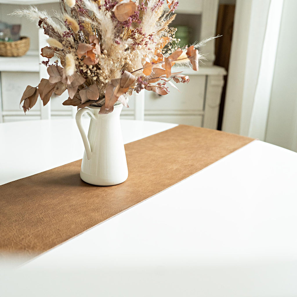 Chemin de Table en Cuir Nappa Italien – Élégance Artisanale et Design Unique pour Décoration Intérieure 6