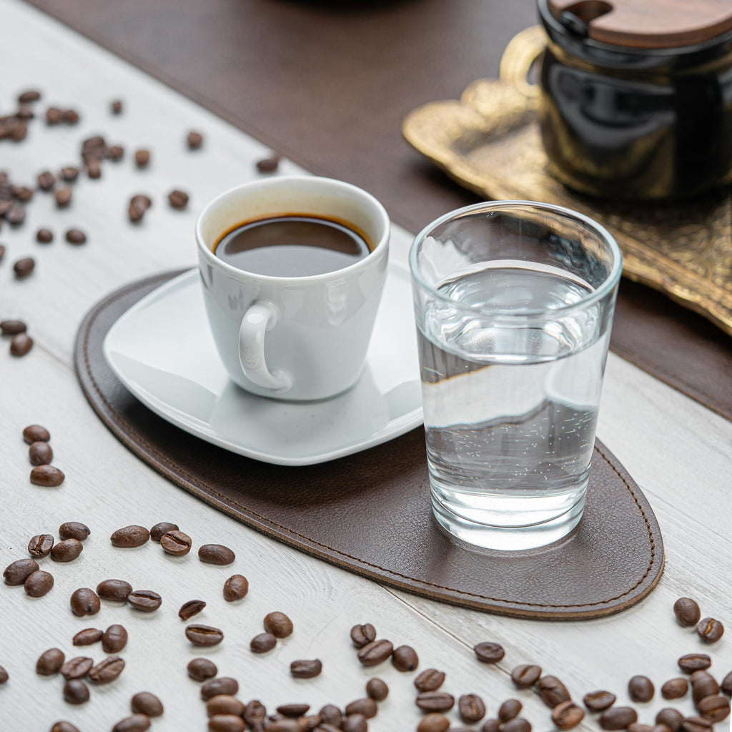 Dessous de Verre Personnalisé en Cuir Nappa Large – Élégance et Antidérapant pour Tasses et Bouteilles 0
