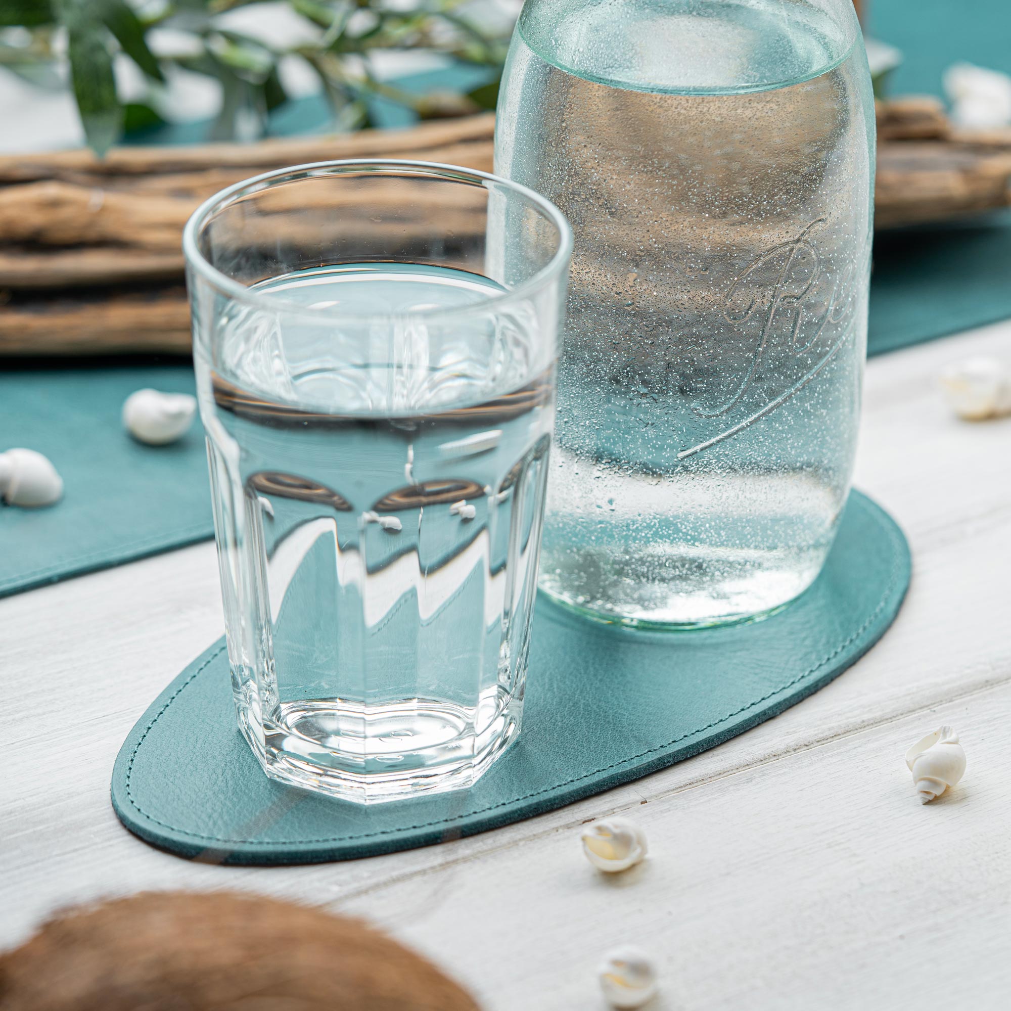 Dessous de Verre Personnalisé en Cuir Nappa Large – Élégance et Antidérapant pour Tasses et Bouteilles 1