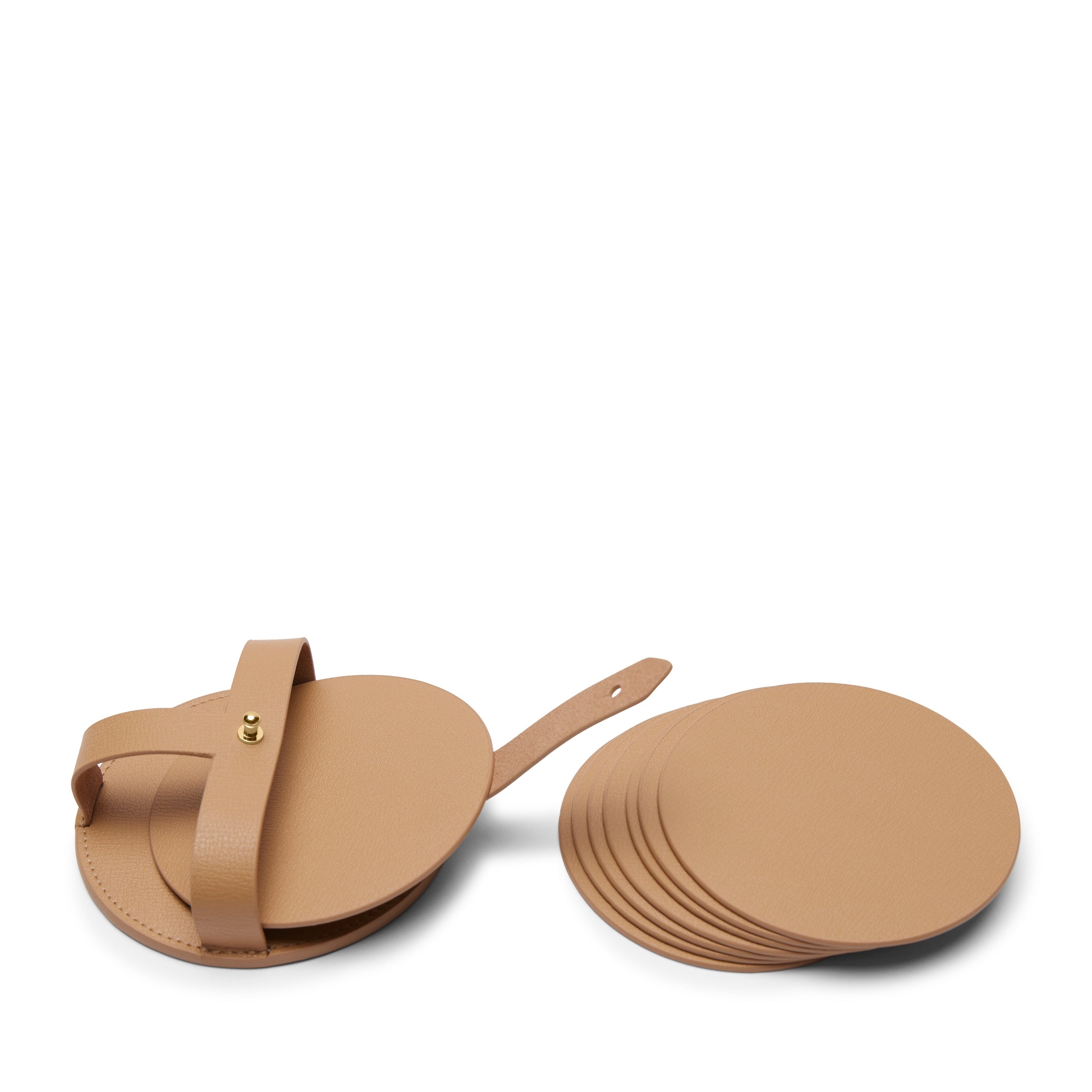 Dessous de verre ronds modernes et support, lot de 8, couleur beige 1