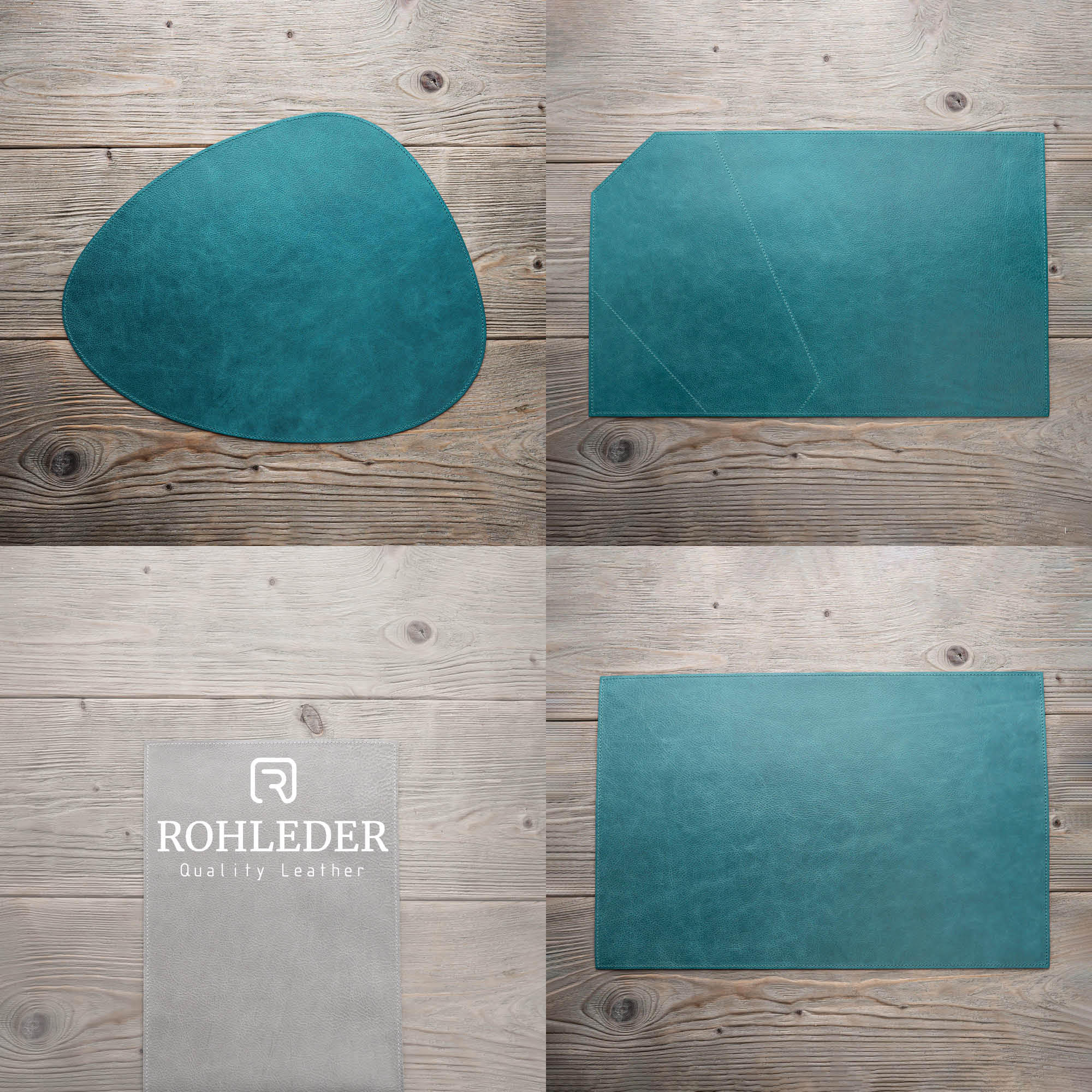 Ensemble Salle à Manger en Cuir Nappa Italien - 8 Sets de Table, 8 Dessous de Verre et 2 Maniques Artisanaux 13