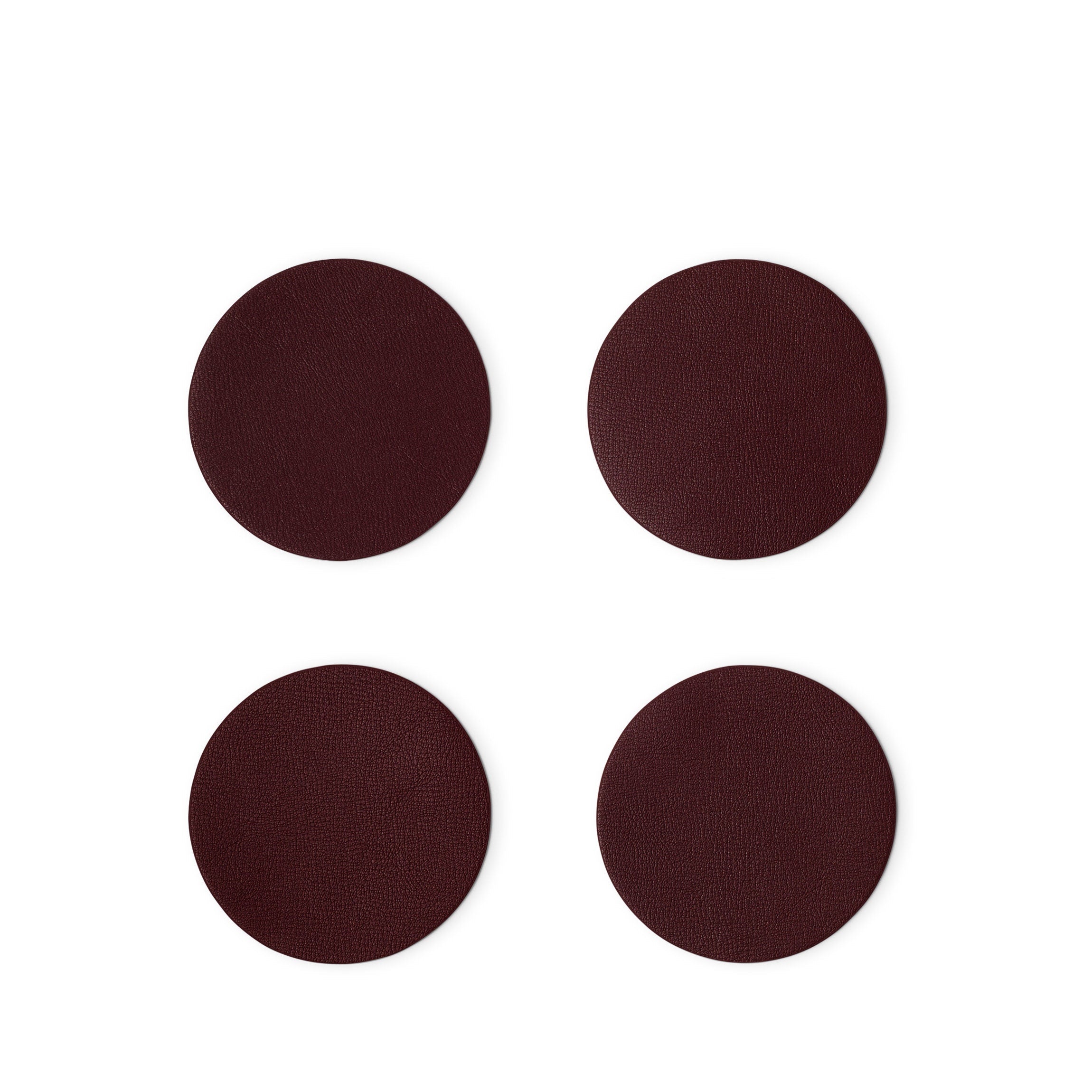 Ensemble de sous-verres ronds modernes couleur bordeaux 2