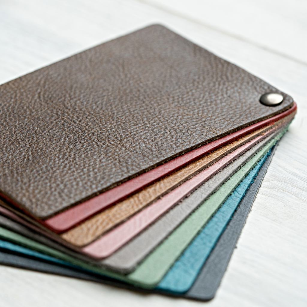 Nuancier de Cuir Naturel avec Échantillons de Couleurs Authentiques – 10 Teintes Variées, Finition Cirée, Idéal pour Maroquinerie 1