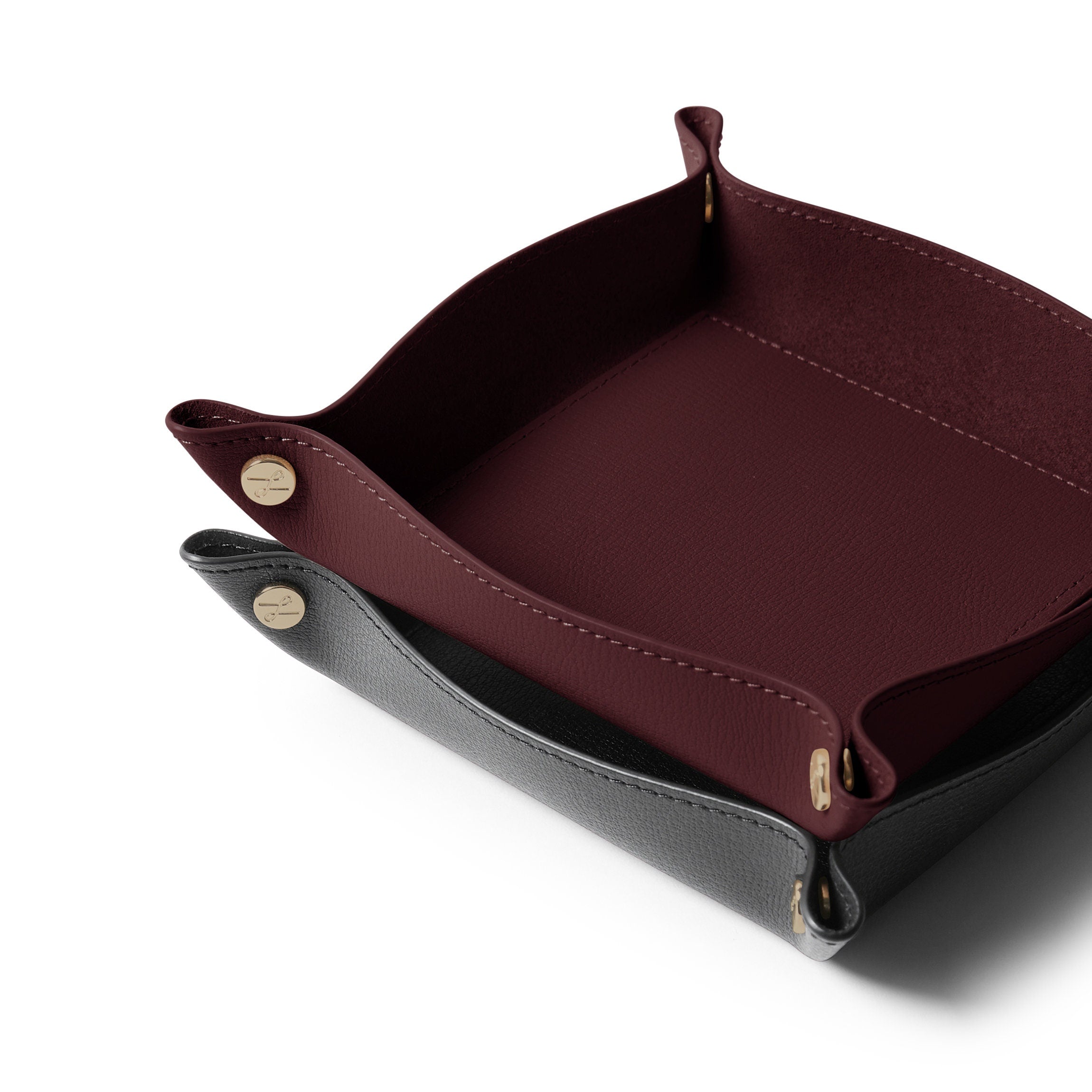 Plateau de valet moderne non doublé couleur bordeaux 1