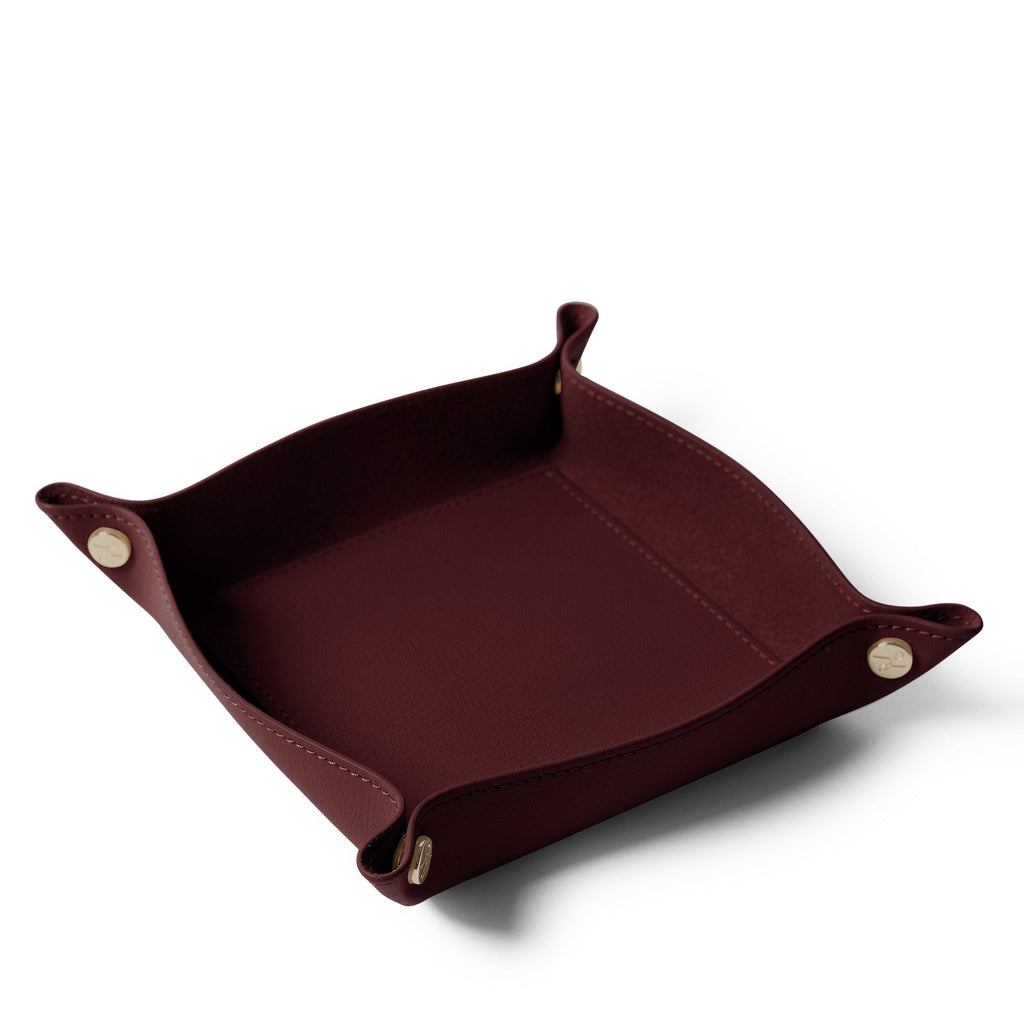 Plateau de valet moderne non doublé couleur bordeaux 2