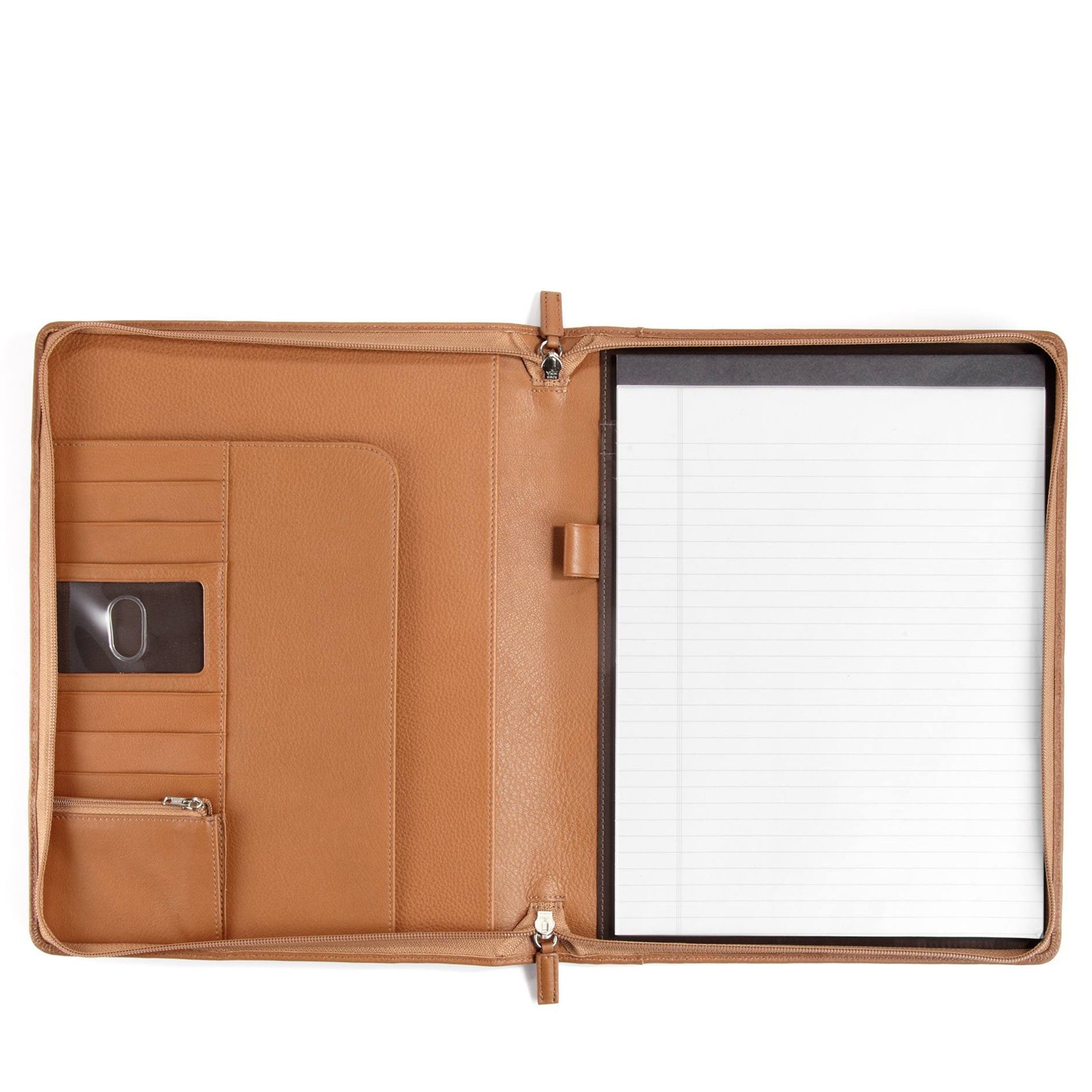 Pochette classique zippée couleur cognac 0