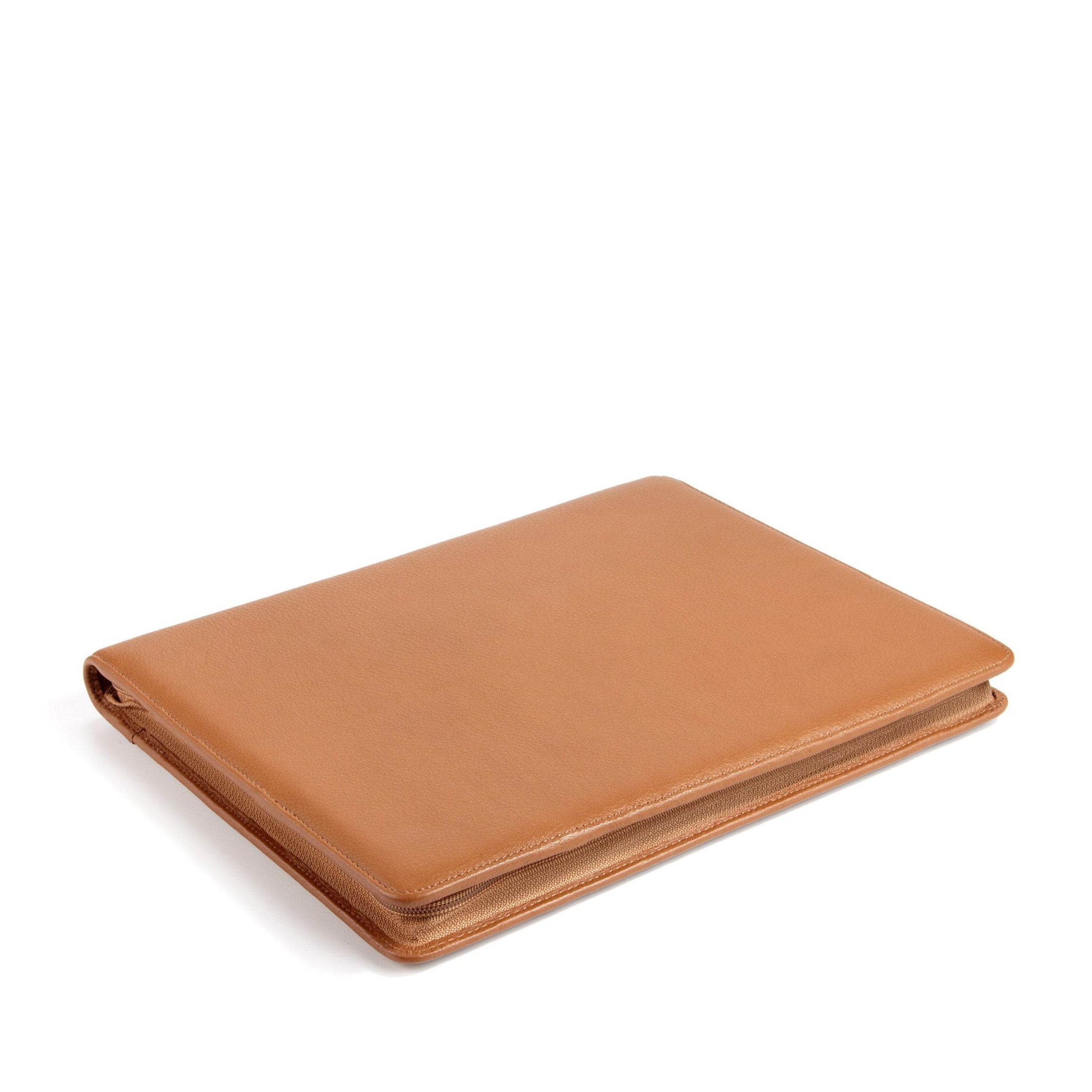 Pochette classique zippée couleur cognac 2