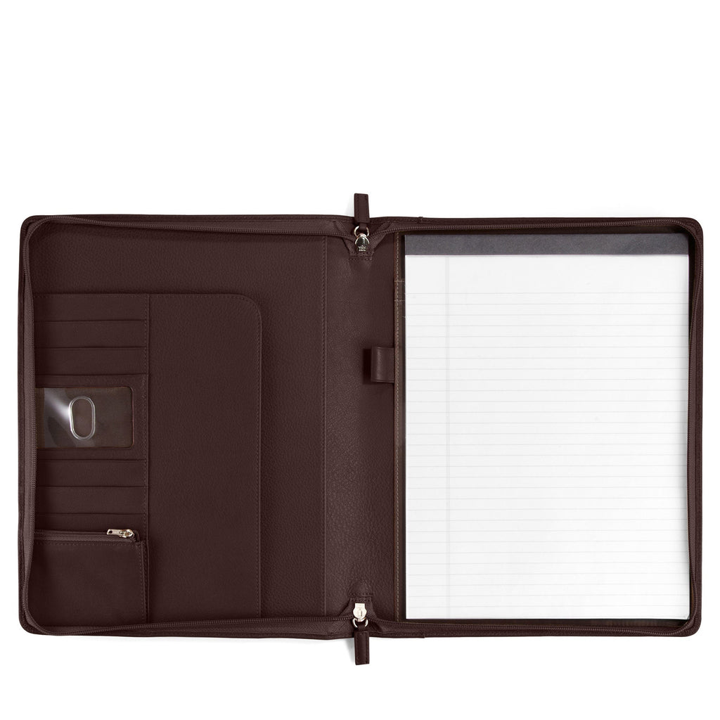 Porte-documents classique à fermeture éclair marron 0