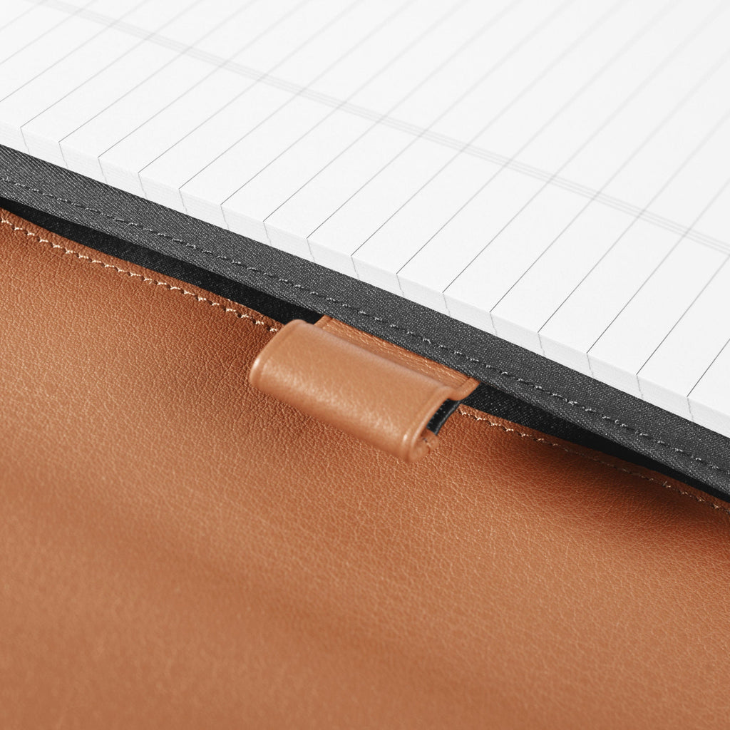 Portefeuille zippé pour gaucher, couleur cognac 5