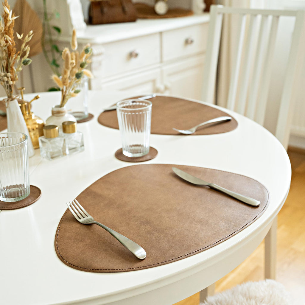 Set de Table en Cuir Nappa Italien – Design Élégant, Résistant à l'Eau et Facile à Nettoyer, Artisanat Unique 3