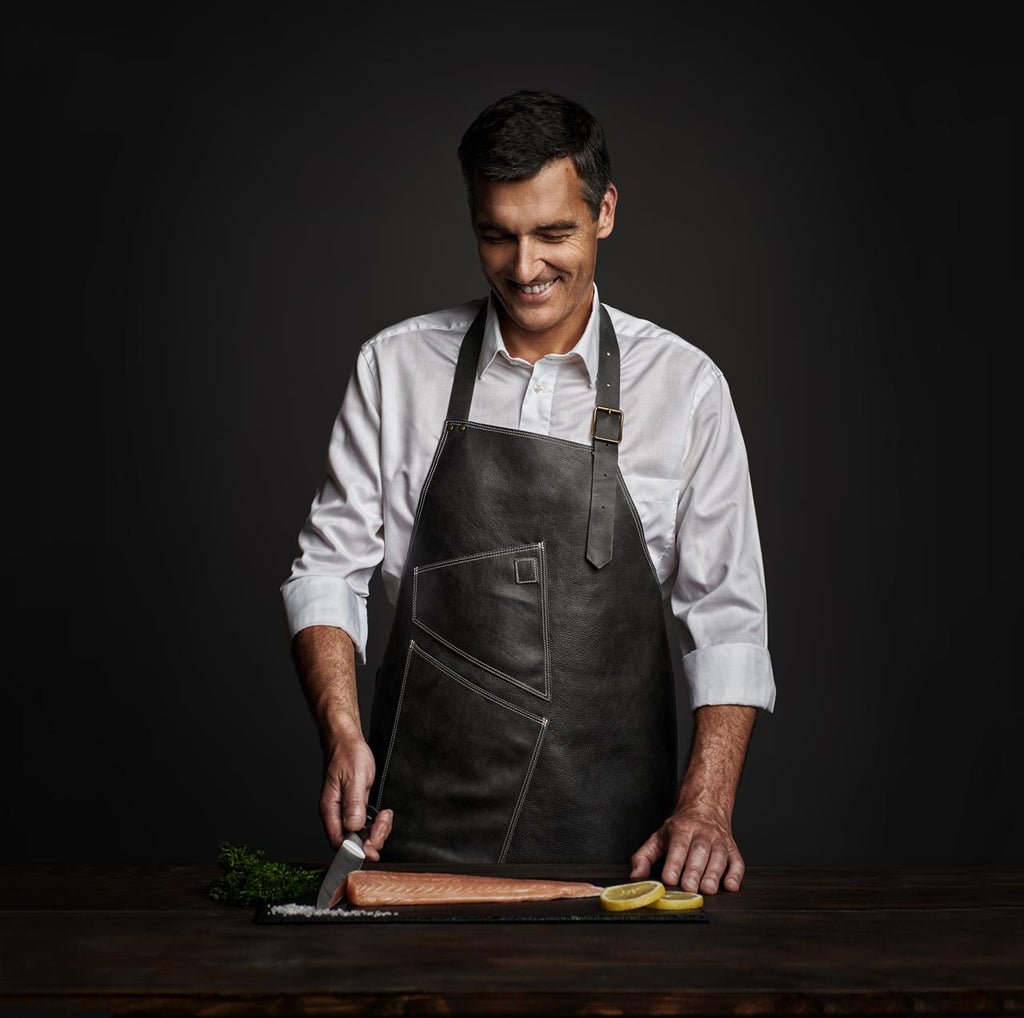 Tablier de cuisine en cuir 'Nero' 0