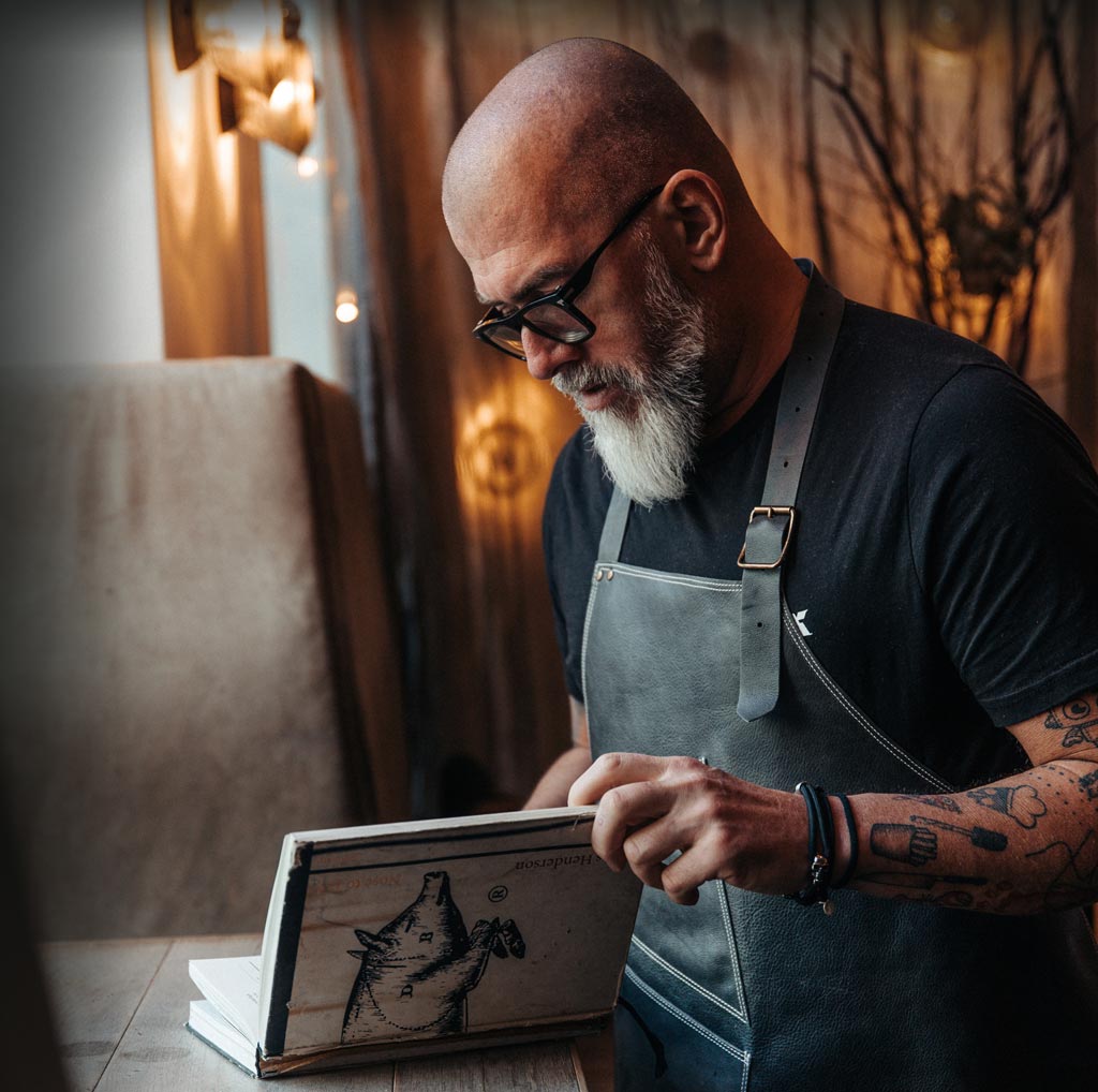 Tablier de cuisine en cuir 'Nero' 3