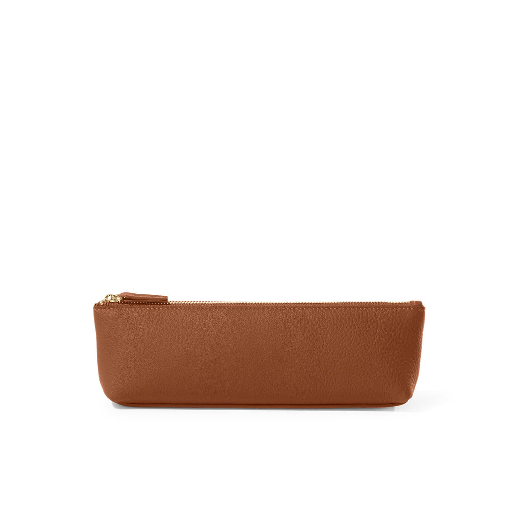 Trousse à crayons marron selle 2